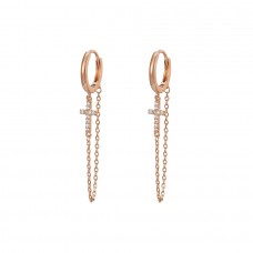 Apzeltīti  auskari ar cirkonu